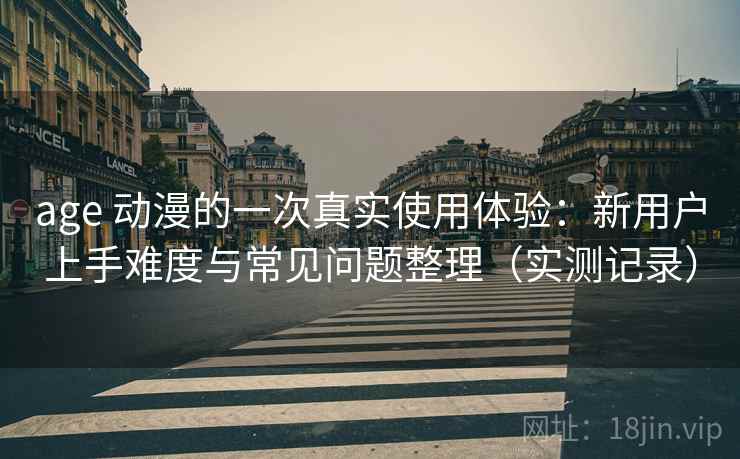 age 动漫的一次真实使用体验：新用户上手难度与常见问题整理（实测记录）