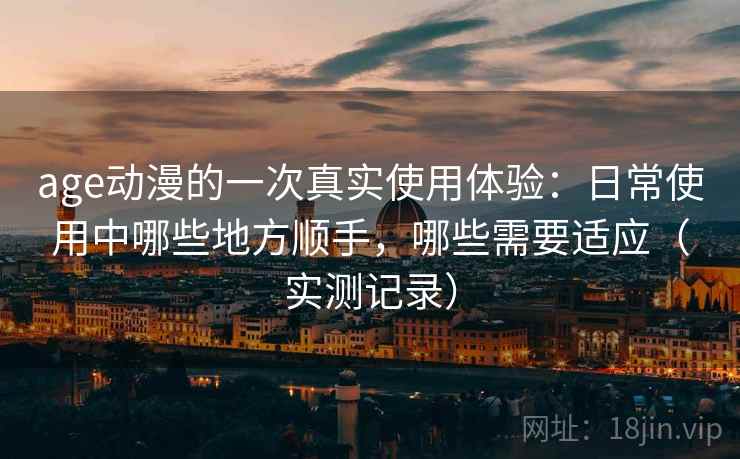 age动漫的一次真实使用体验：日常使用中哪些地方顺手，哪些需要适应（实测记录）